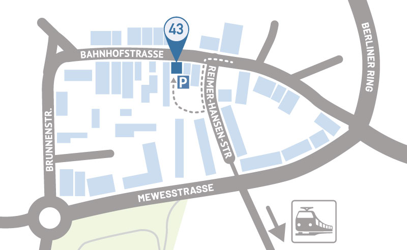 Matthias Nielsen Anfahrtskarte zum Parkplatz - Heilpraktiker, Osteopath, Physiotherapeut in Bad Oldesloe bei Hamburg